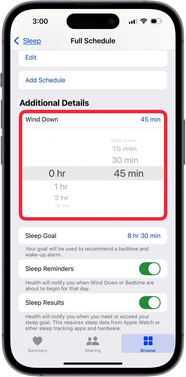 select wind down time select wind down time