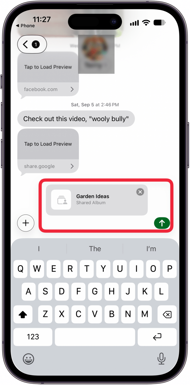 send shared album to android
