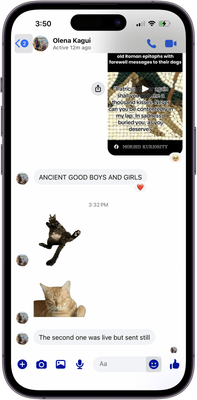 send stickers in facebook messenger
