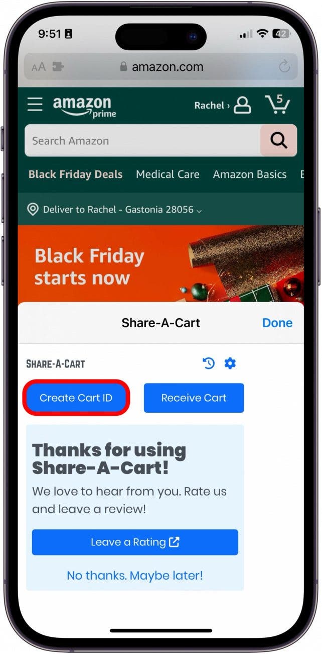 How to Share a Cart on Amazon