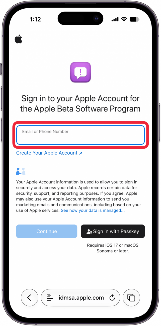 sign in with apple id and password