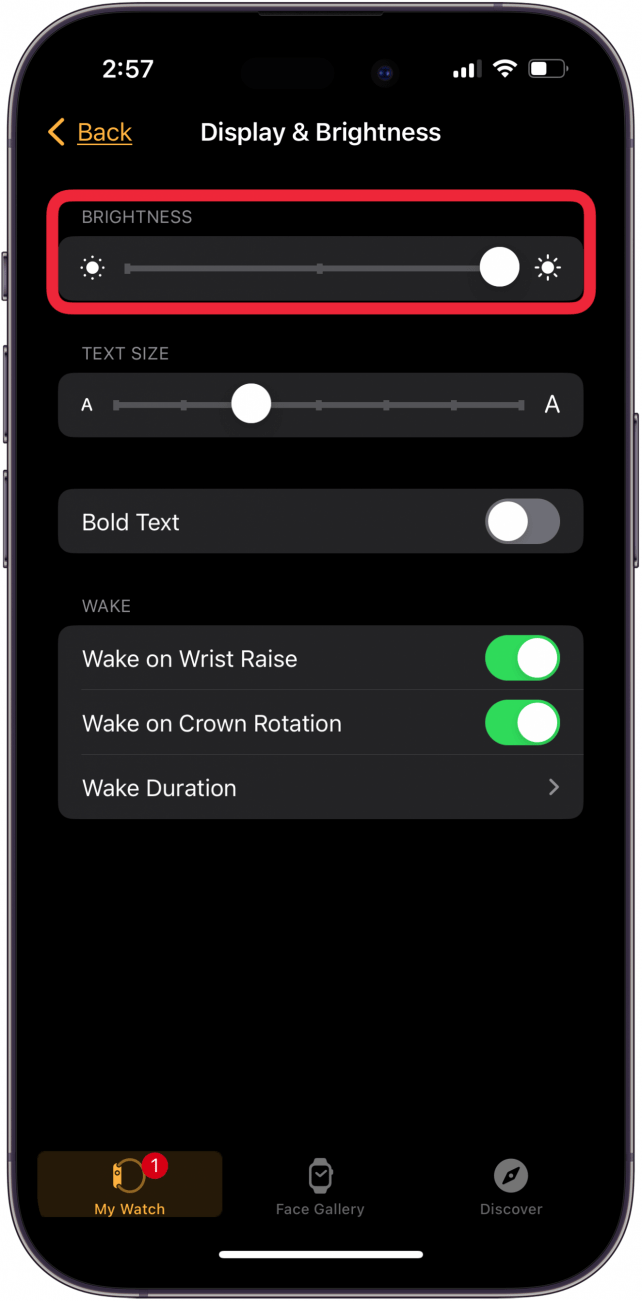 Change apple watch brightness clearance