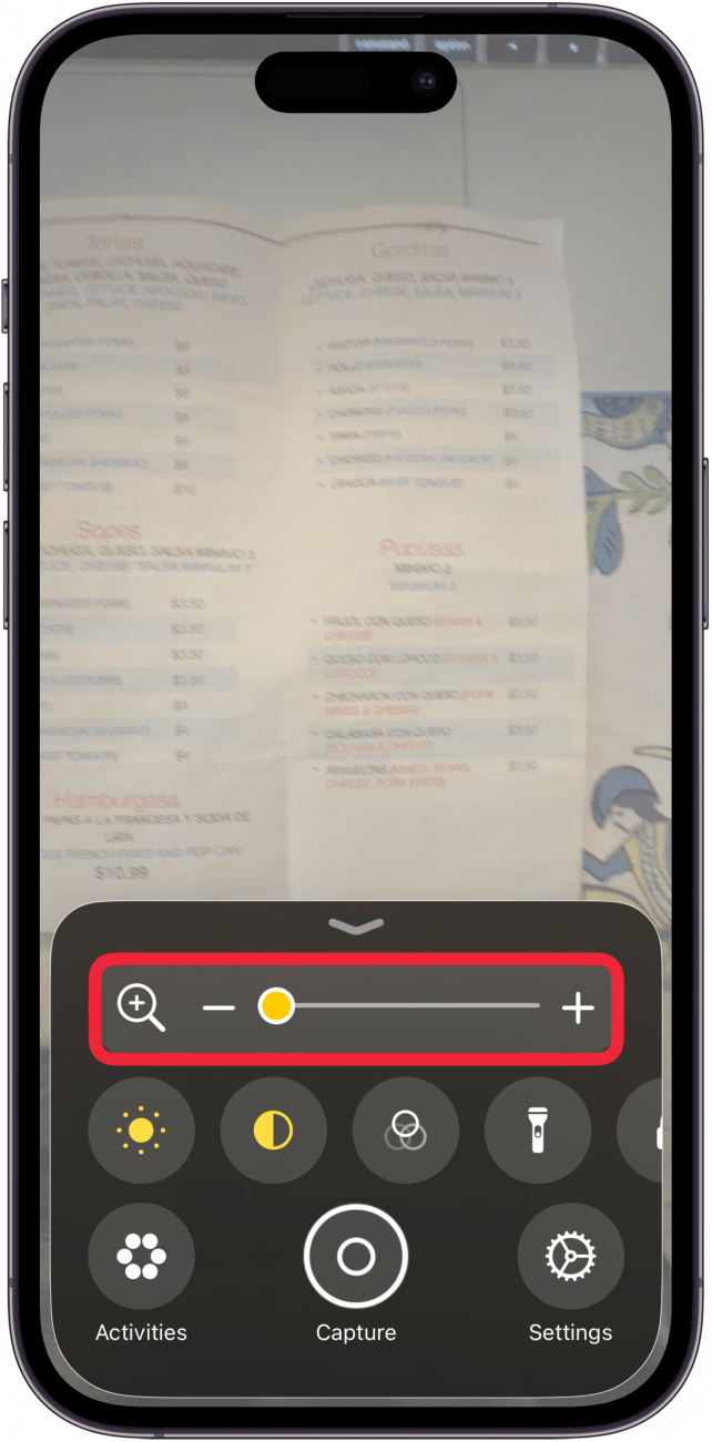slide to right to magnify