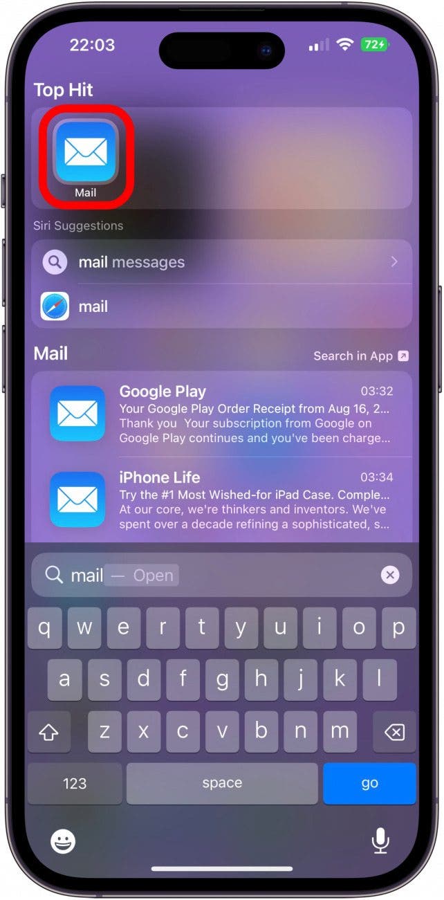 Open the Mail app on your iPhone.