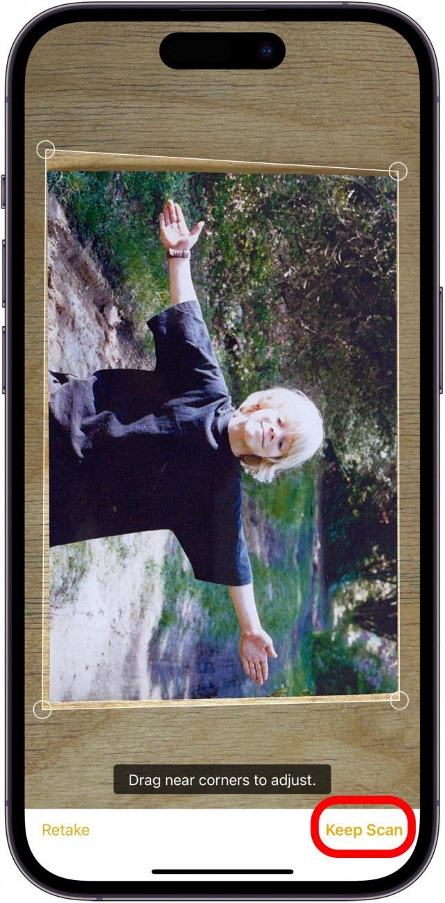 Tap keep scan to save it to the Notes app