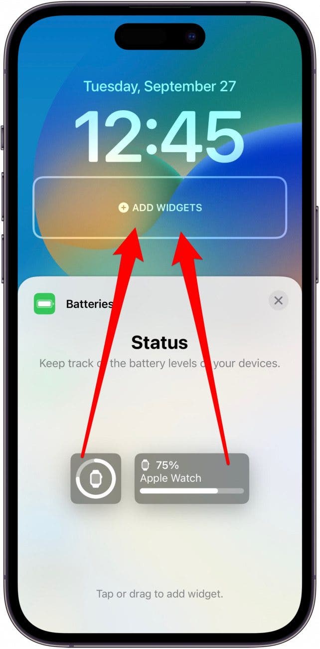 Scroll down and tap Batteries.