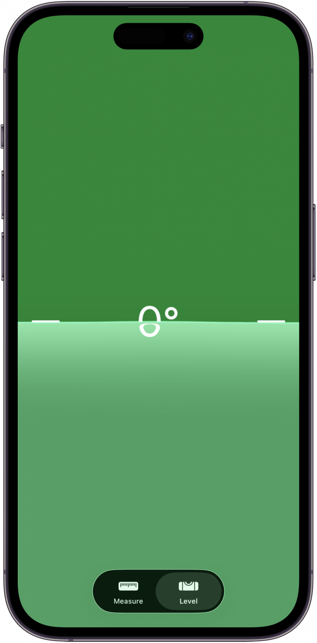 surface is level when iphone level is green