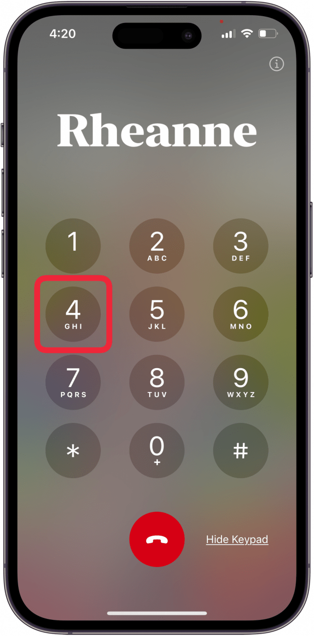 tap 4 to begin call recording