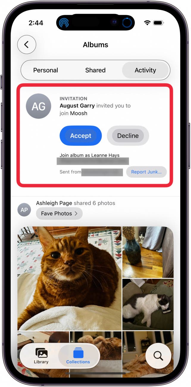 tap accept decline or report junk tap accept decline or report junk