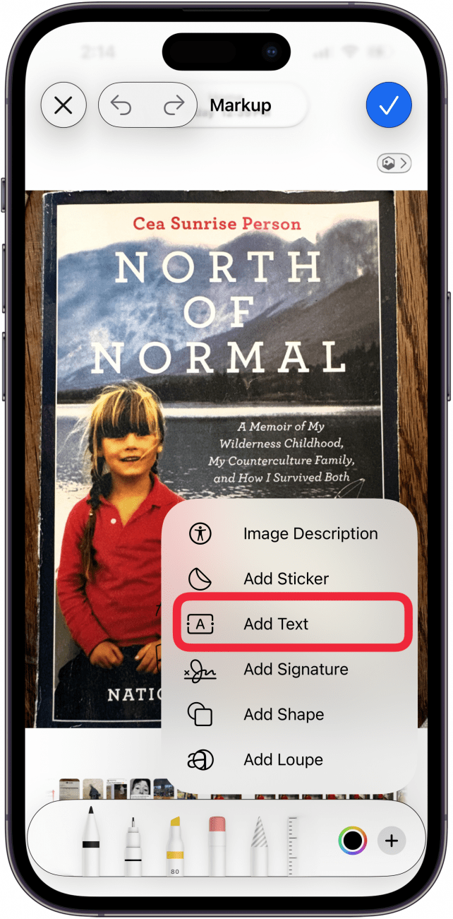 tap add text