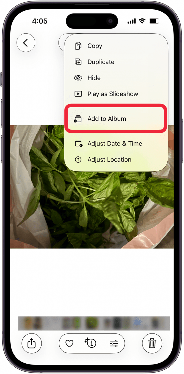 tap add to album