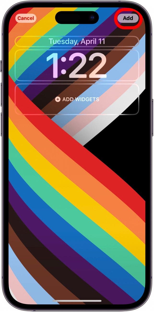 tap add to choose iphone or ipad background