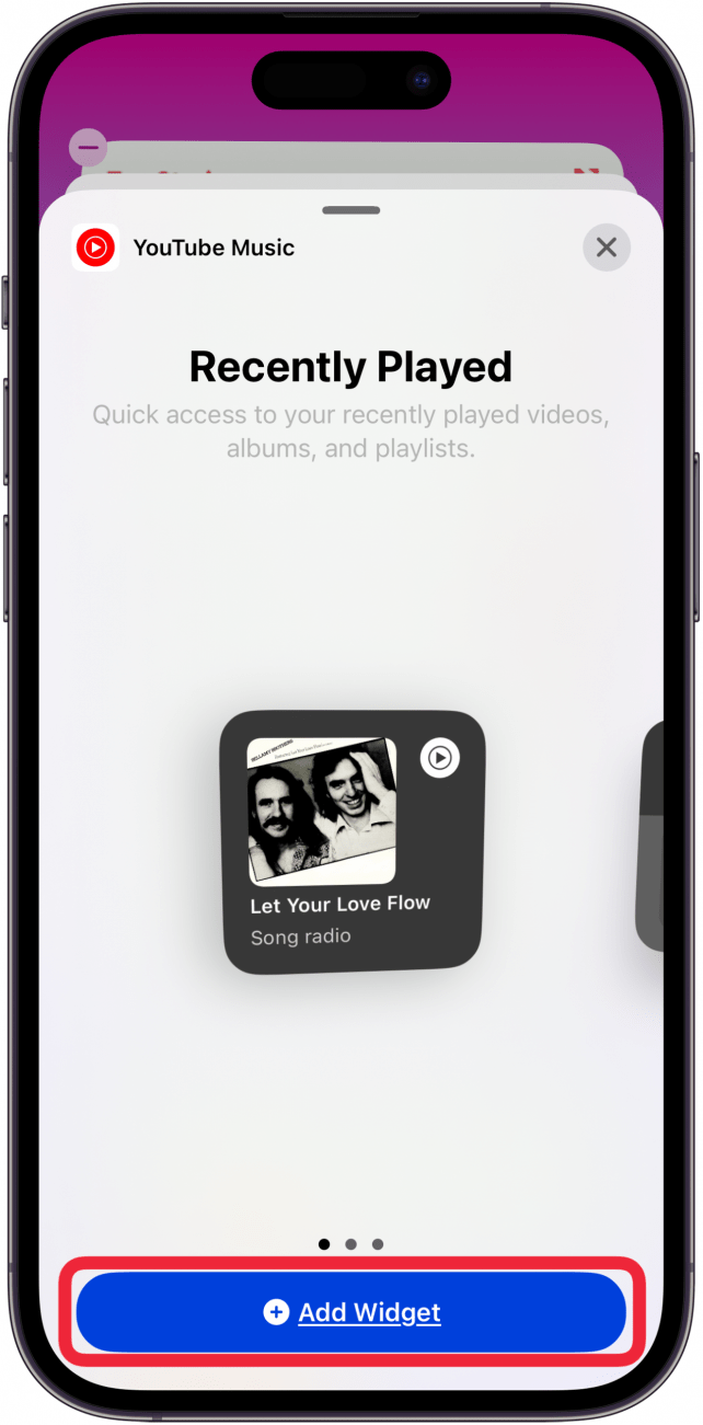 tap add widget to confirm you want the new widget in your today view