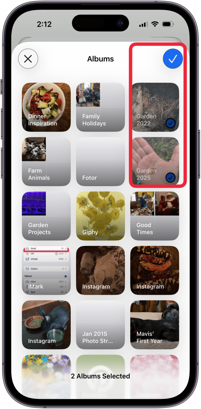 tap albums to include