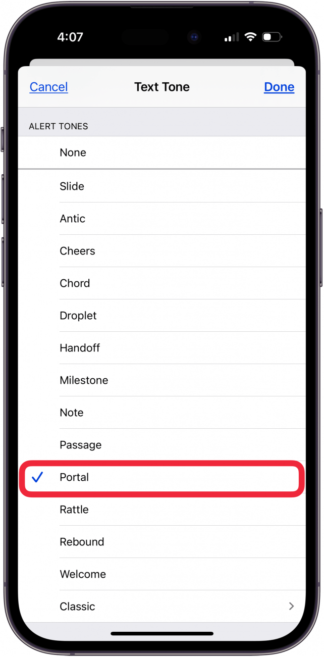 tap an alert tone