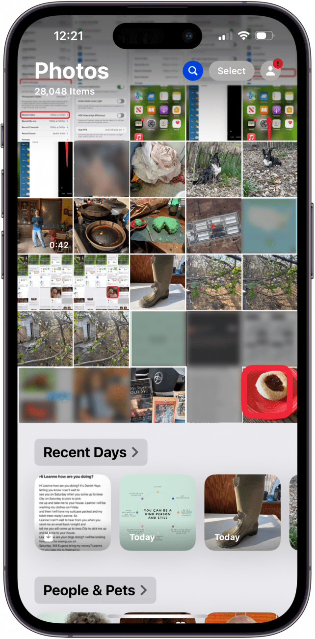 tap an image of food in photos app