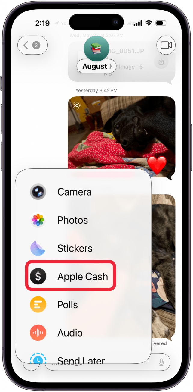 tap app from menu