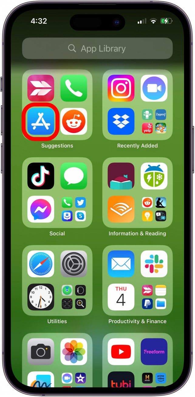 tap app store to restore app to home screen iphone