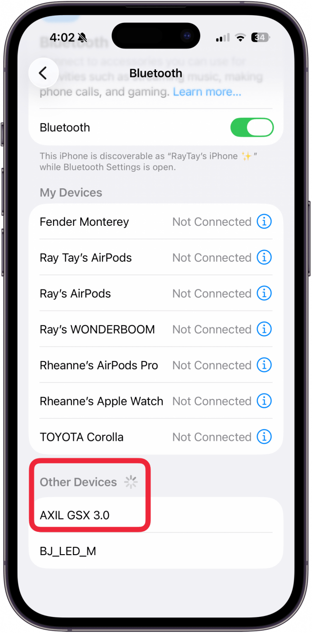 tap bluetooth device