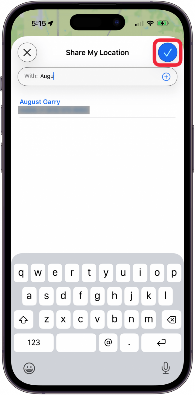 tap check mark to confirm sharing contact tap check mark to confirm sharing contact