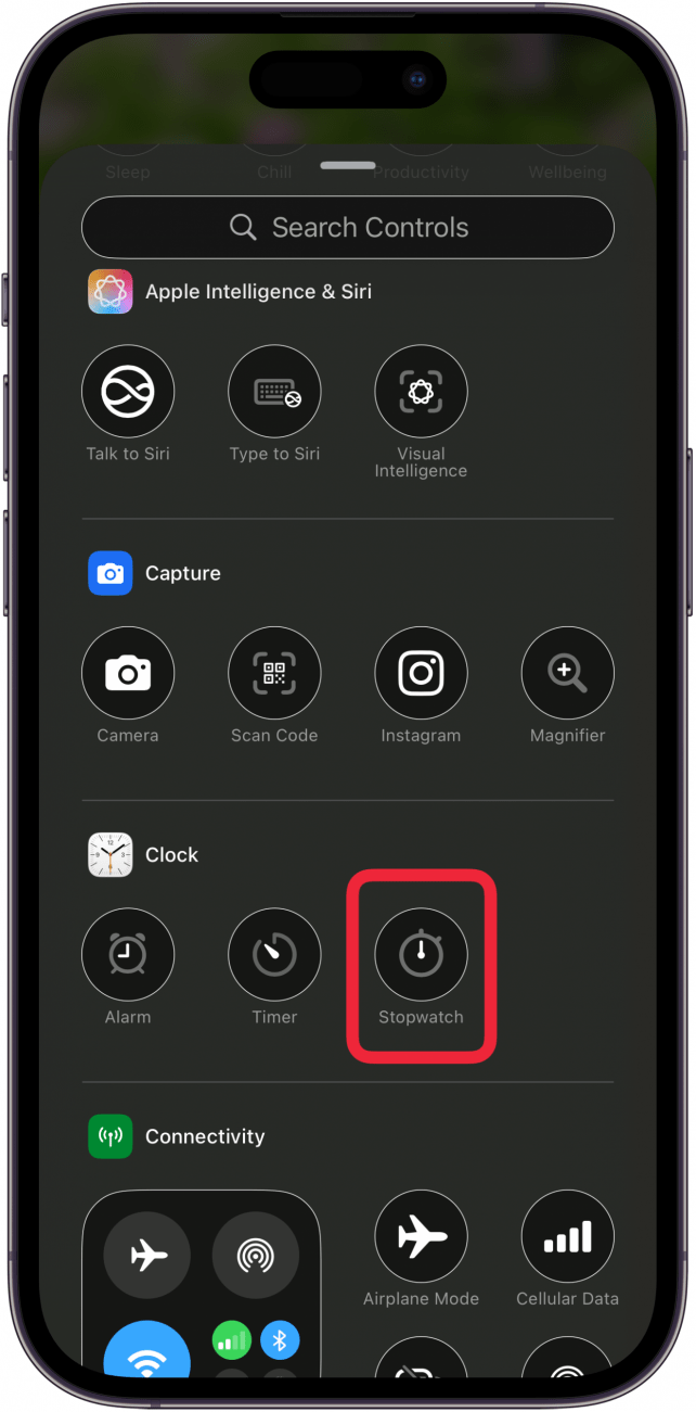 tap control center feature you want to add