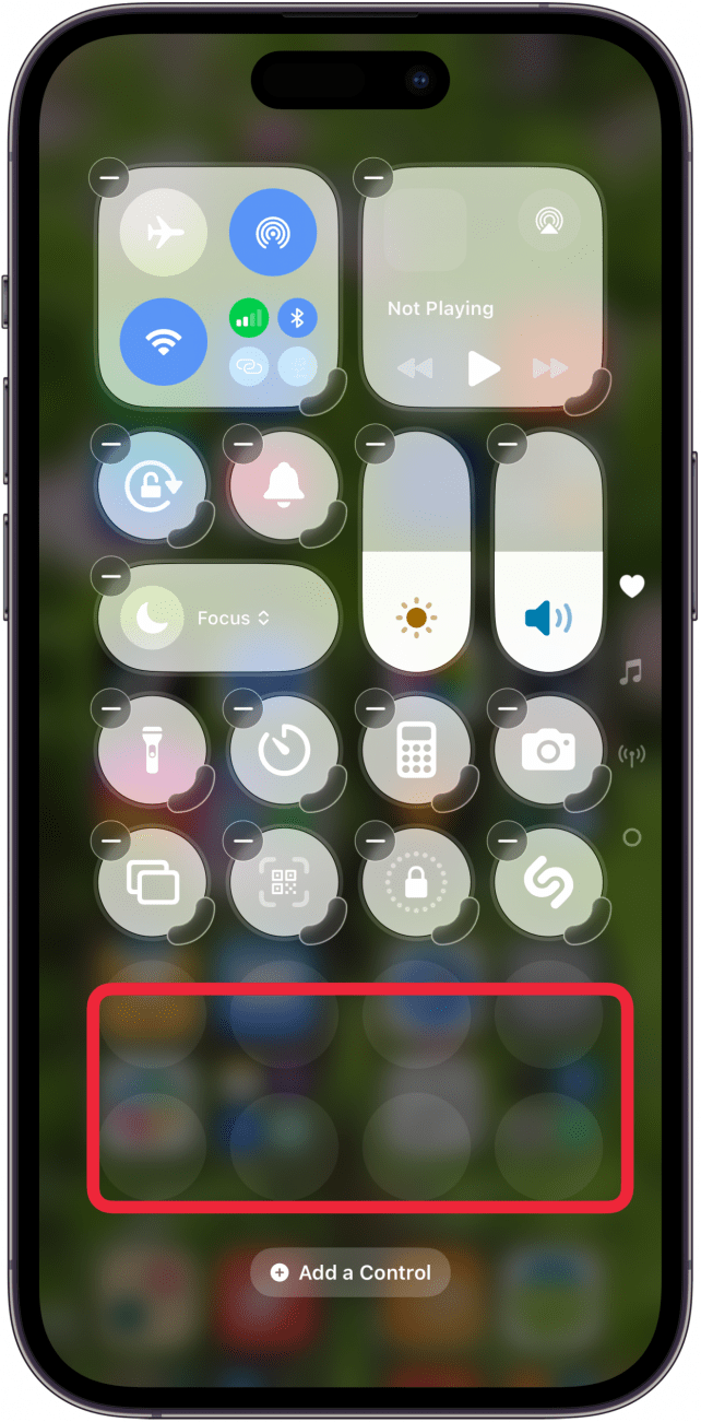 tap control center to turn off edit mode