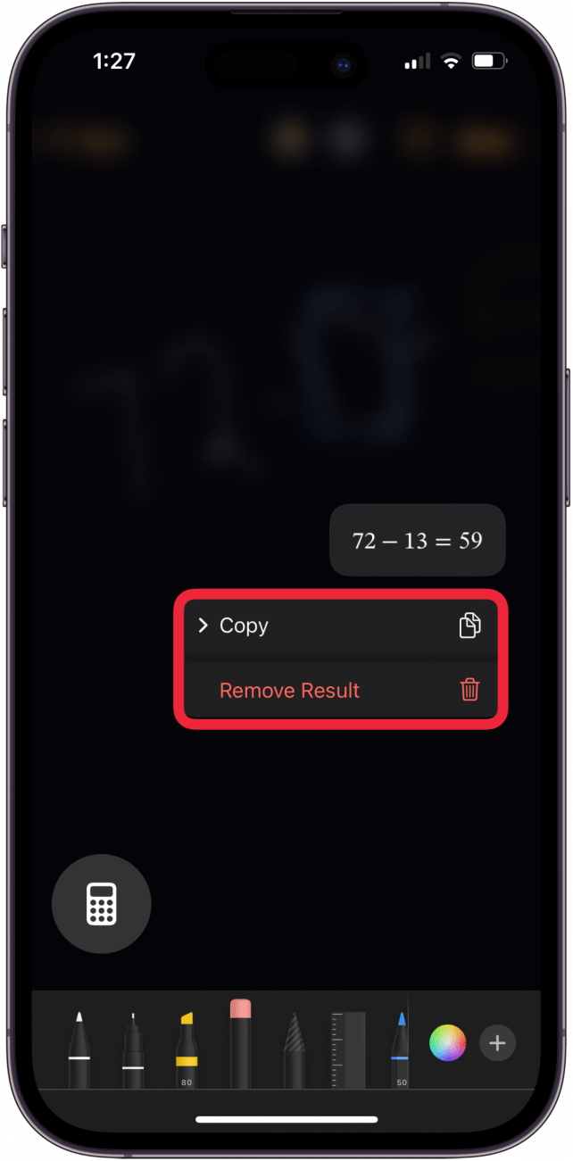 tap copy or remove result