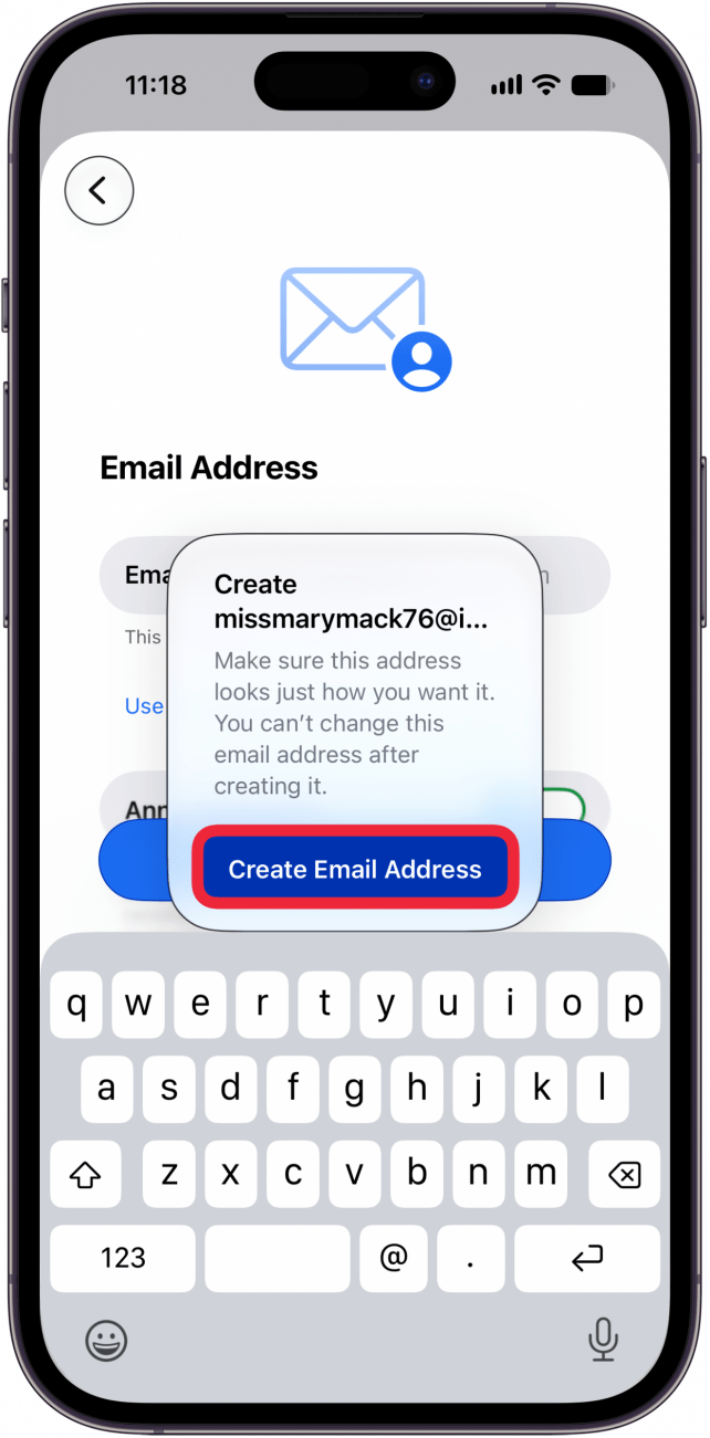 tap create email address tap create email address