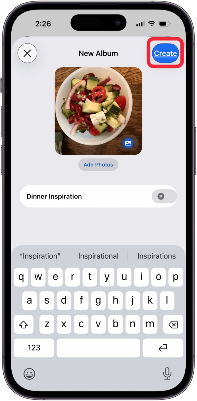 tap create to create iphone album tap create to create iphone album