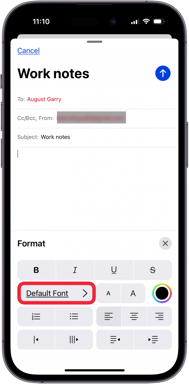 tap default font to choose new iphone default font