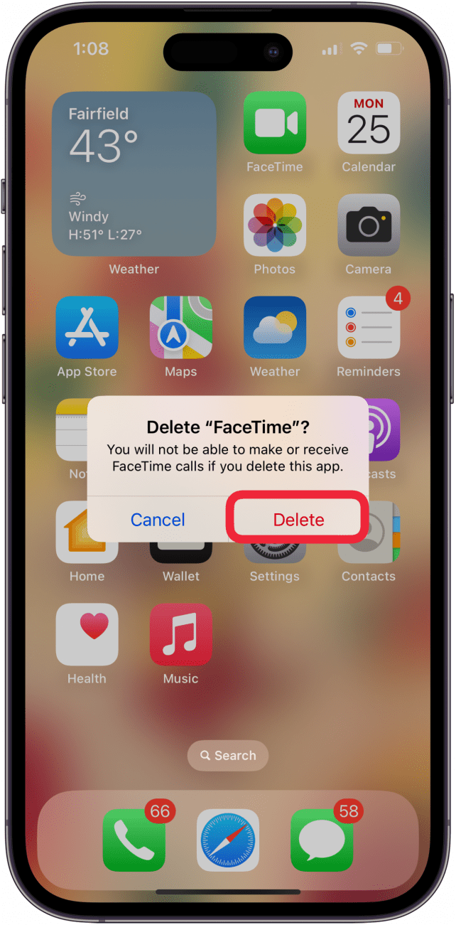 tap delete tap delete