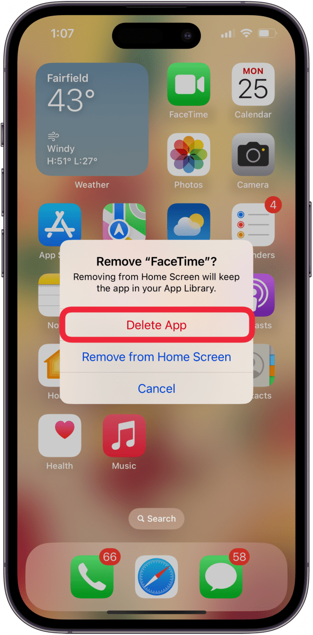 tap delete app tap delete app