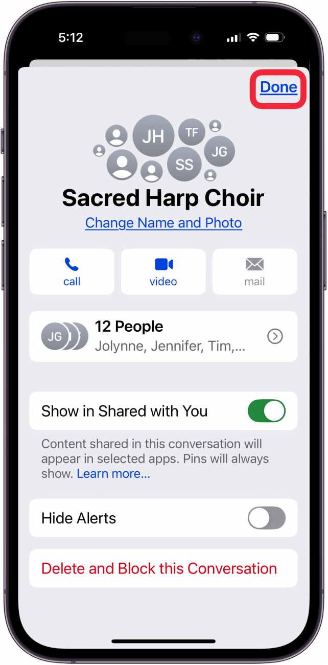 tap done again after you rename group text tap done again after you rename group text