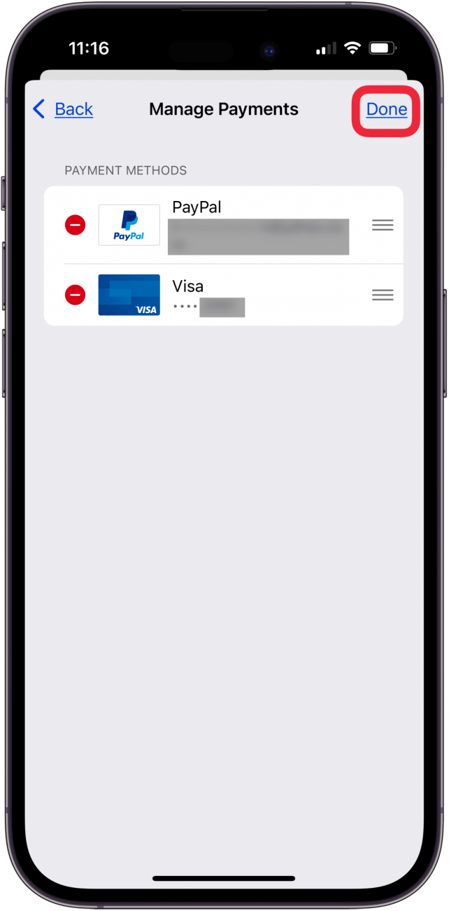 tap done to confirm apple family sharing payment method change