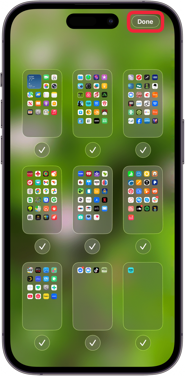 tap done when finished unhiding home screen tap done when finished unhiding home screen