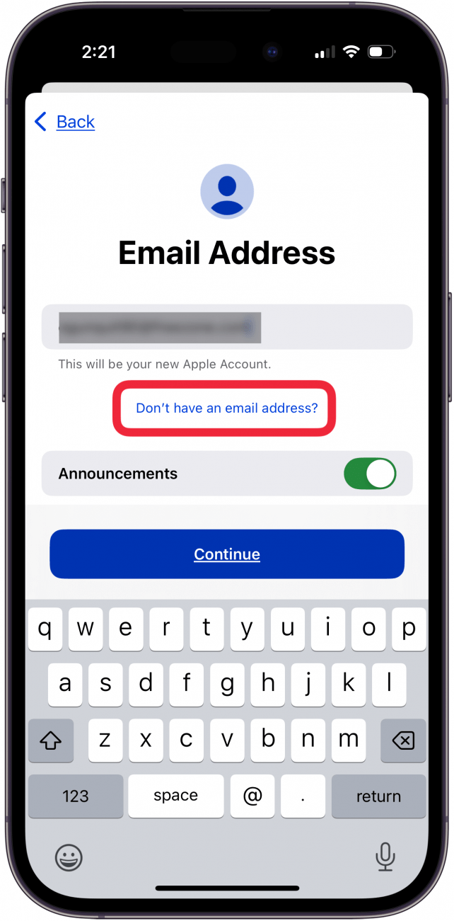 tap don't have an email address