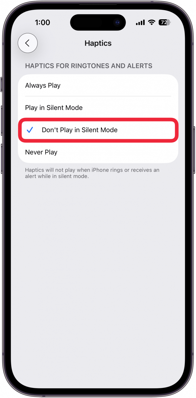 tap don't play in silent mode