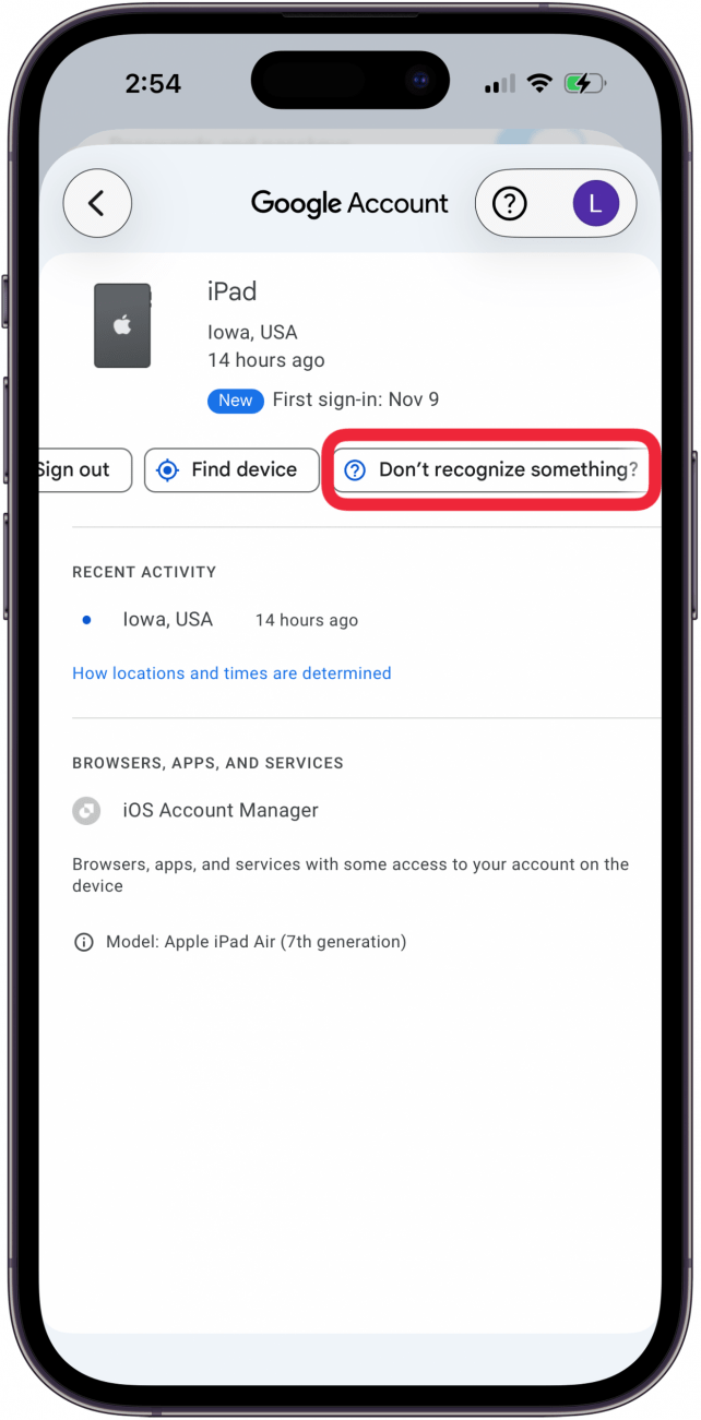 tap don't recognize something