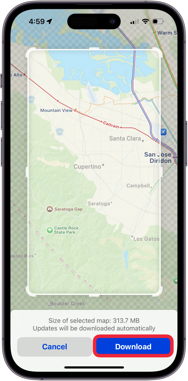 tap download again to confirm apple map download