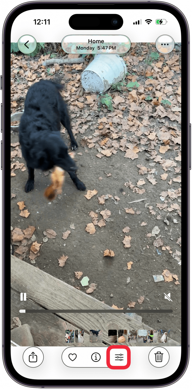 tap edit icon under video