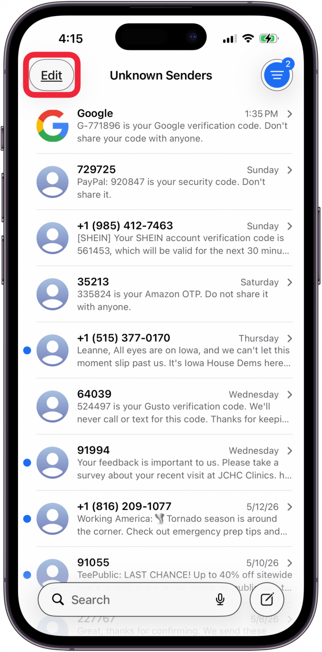 tap edit in messages tap edit in messages