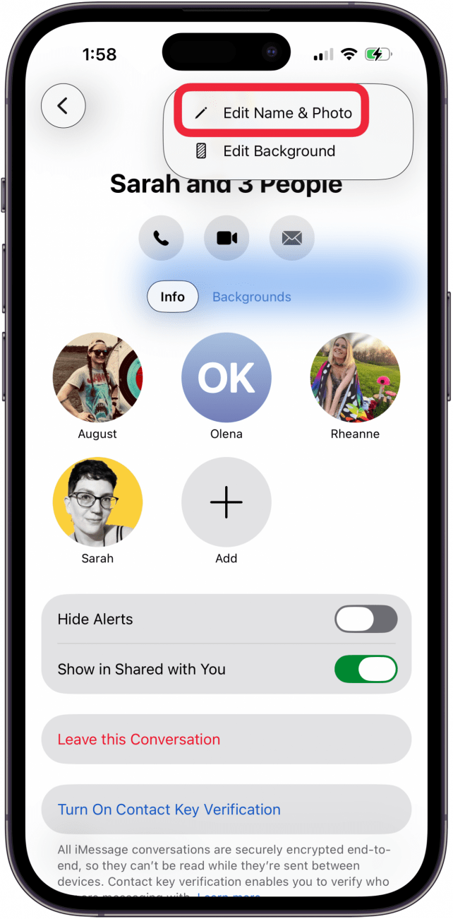tap edit name and photo tap edit name and photo