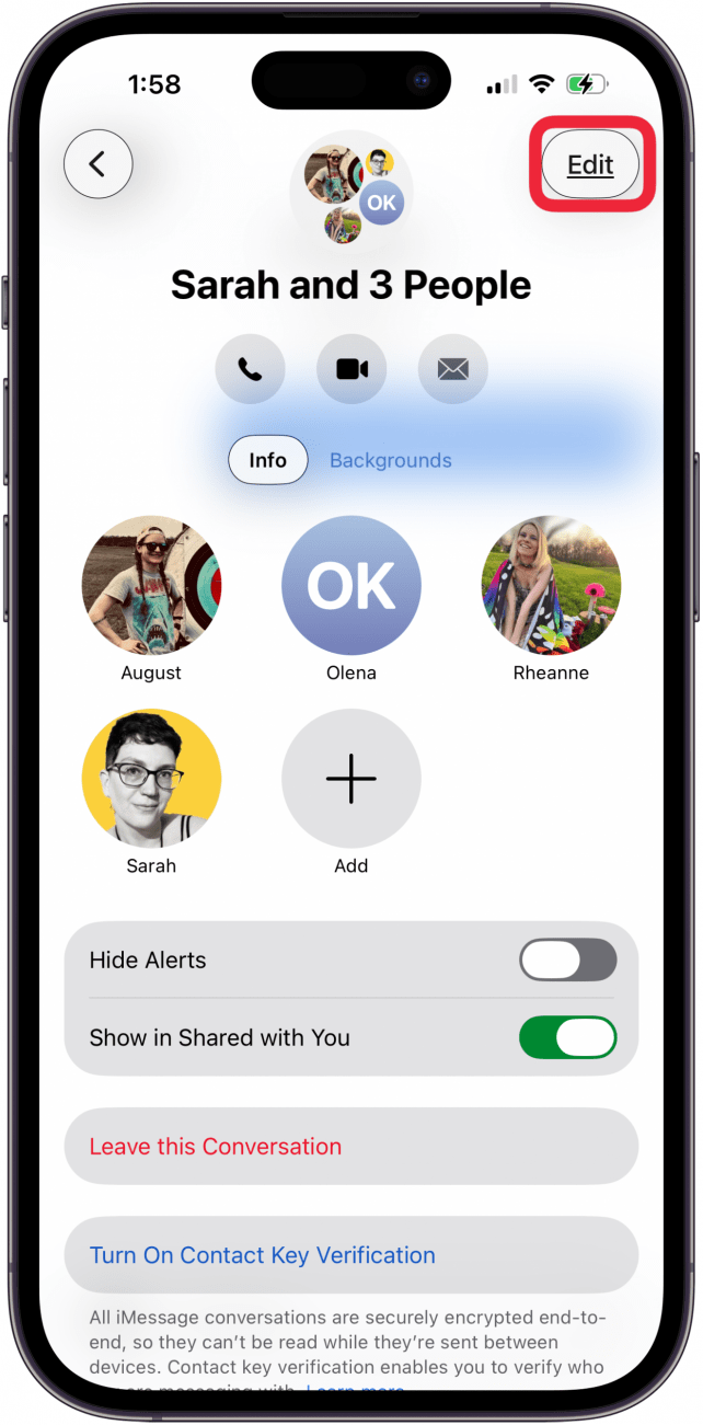 tap edit to rename group text tap edit to rename group text