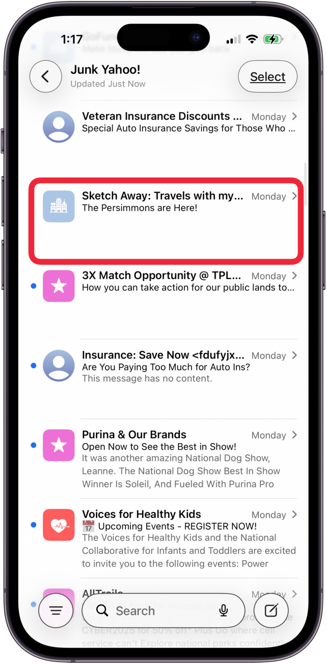 tap email you want to white list