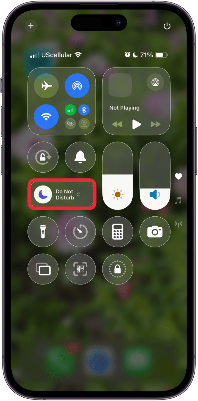 tap focus mode in control center tap focus mode in control center