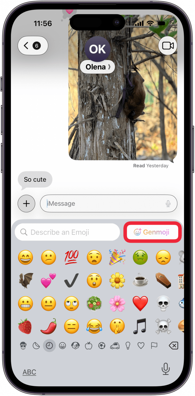 tap genmoji tap genmoji