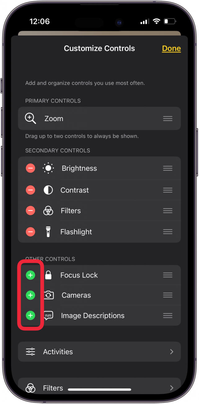 tap green circle to add controls to mag glass app.PNG