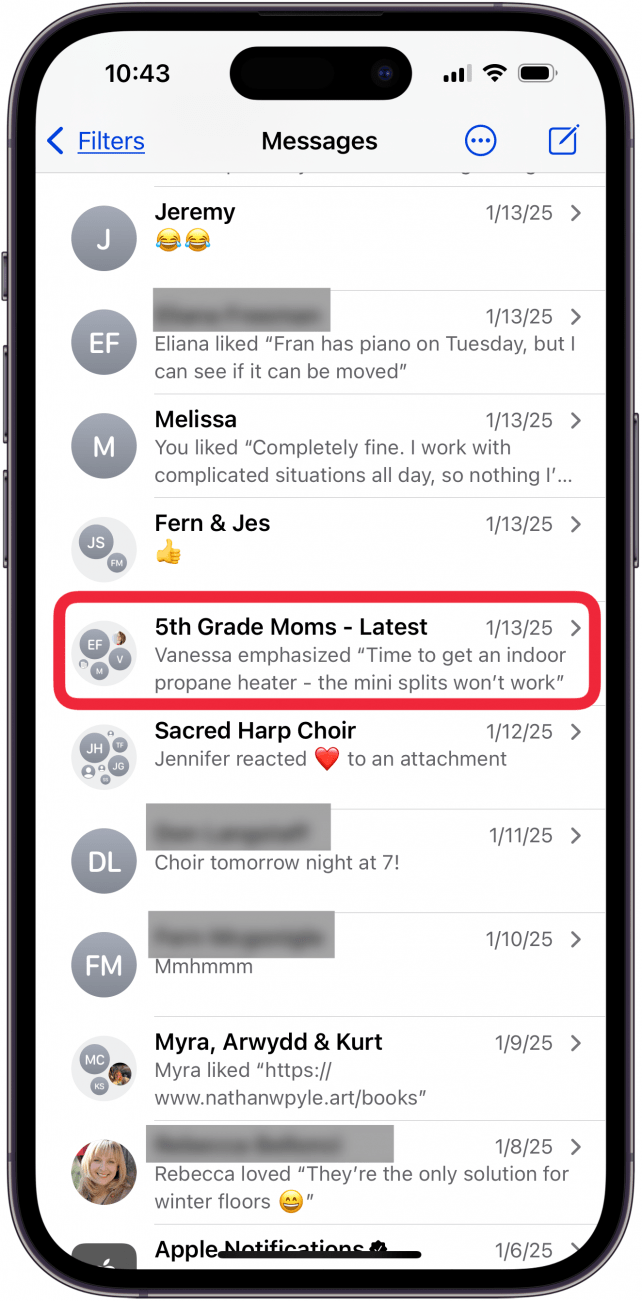 tap group chat you want to mute