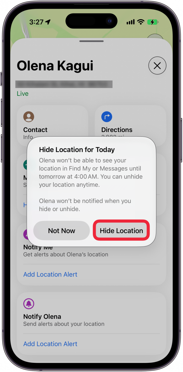tap hide location again