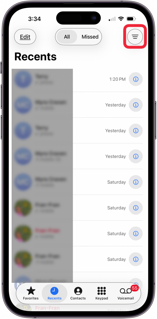 tap horizontal lines menu in phone app tap horizontal lines menu in phone app